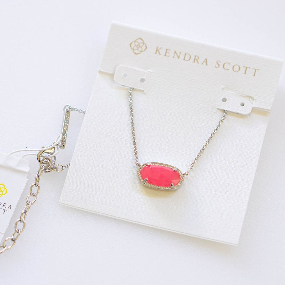 Kendra Scott Elisa Silver Pendant Necklace in Azalea Illusion